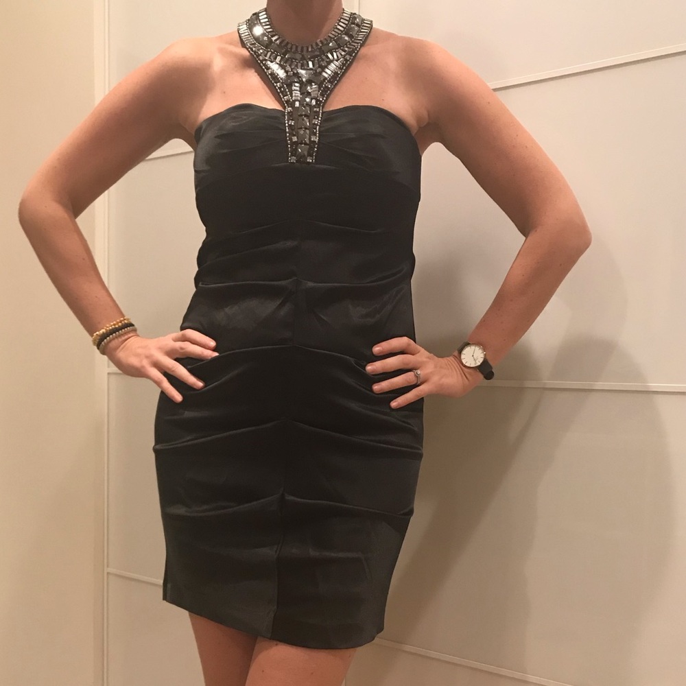 Cachet black halter dress